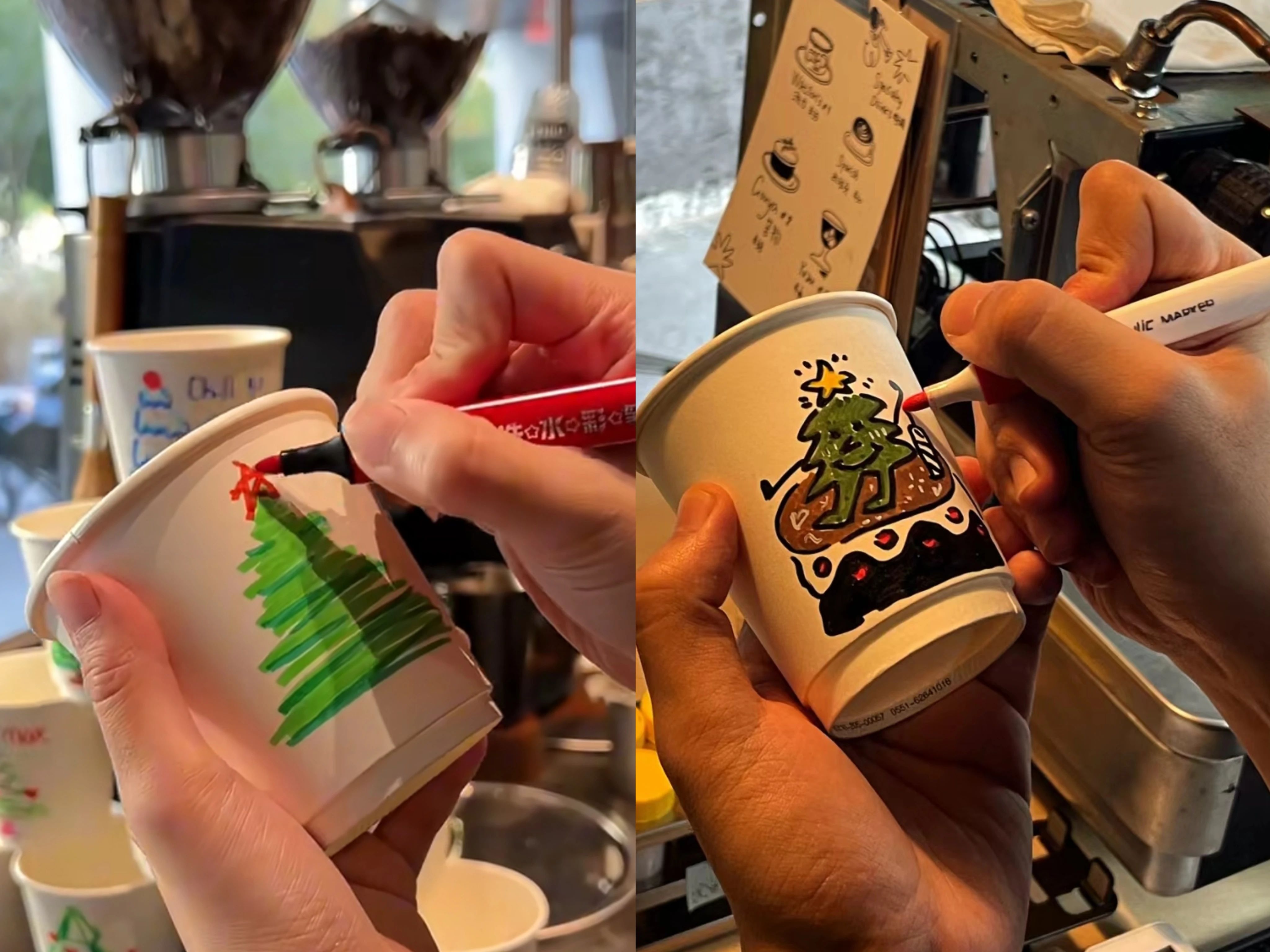别催，你的咖啡师正忙着手绘圣诞杯呢！