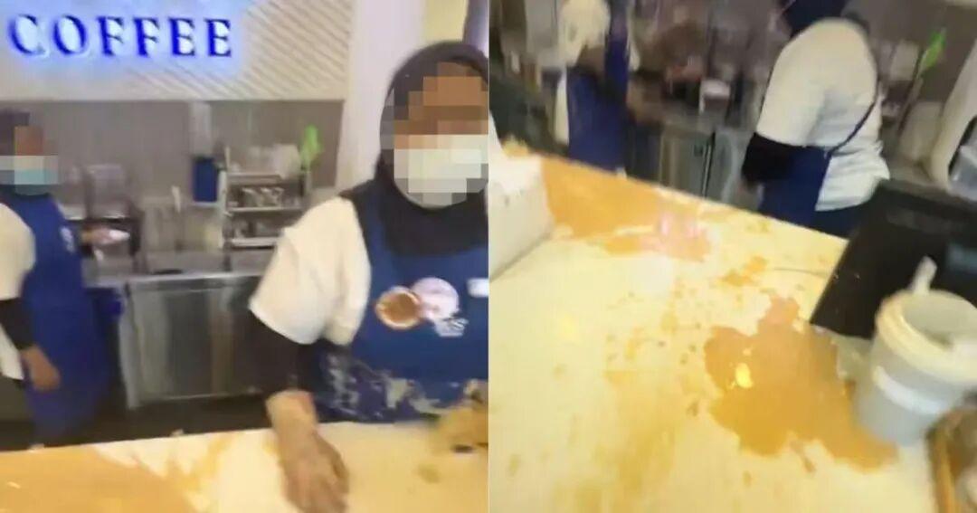 激烈冲突！顾客与Zus Coffee店员互摔咖啡？！