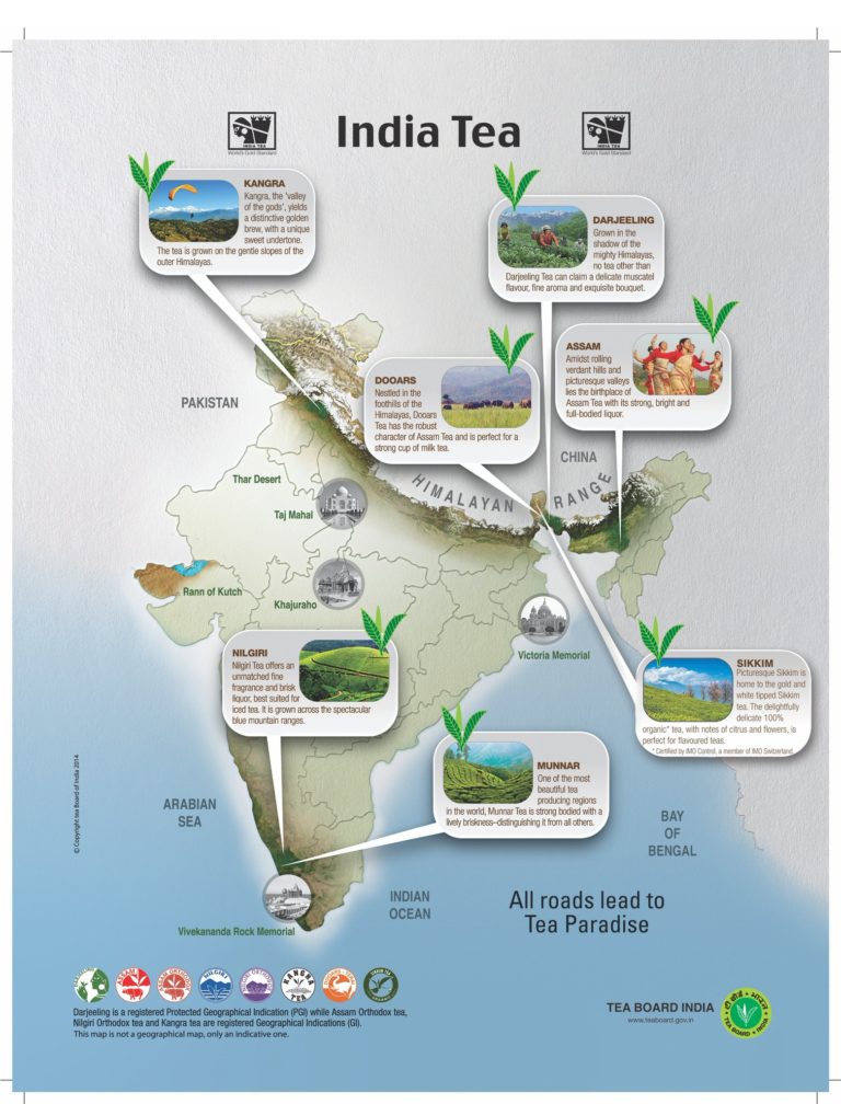 印度茶叶七大产区简介：大吉岭、阿萨姆、康格拉、Nilgiri、Dooars-Terai、锡金、特里普拉邦的对比