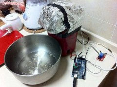 爆米花机改造成的咖啡豆烘焙系统