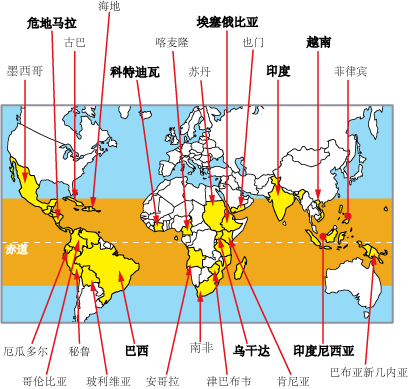 咖啡产地 全球53个咖啡产地  全球53个咖啡产地海地 海地咖啡