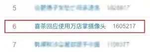 喜茶名气大?喜茶用万店掌用人脸识别监控 官方回应未非法收集信息